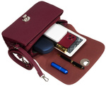 Modna damska listonoszka crossbody z rączką BORDOWA torebka z ekoskóry