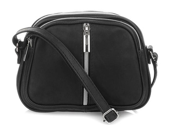 Czarna 3-komorowa listonoszka ze skóry Vera Pelle