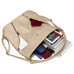 Beżowa torba damska duża na ramię. Plecak torebka 2w1