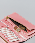 Duży portfel damski w stylu retro z eko skóry, zamykany na klapkę — Milano Design