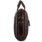 Elegancka skórzana torba A4 na laptopa na ramię. Brązowa 