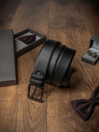Pasek Męski Skórzany 110 cm - matowa skóra naturalna ze srebrną klamrą
