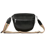 Czarna Saszetka damska przez ramię na pasku modna I06