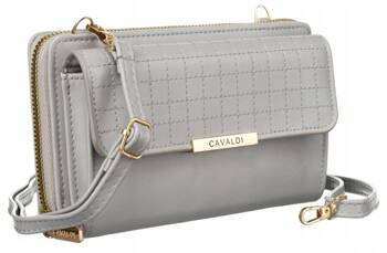 Szara Mini torebka na telefon z funkcją portfela