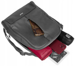 Plecak damski miejski A4. Szary z eko skóry.