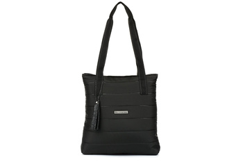 Czarna pikowana torebka sportowa A4