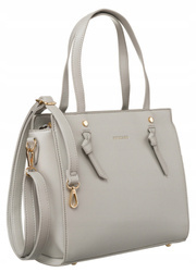 Szara torebka damska elegancka skóra ekologiczna - A4 - Peterson