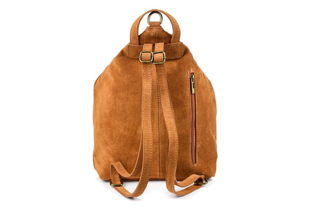 Stylowy miejski plecak damski skóra zamsz CAMEL