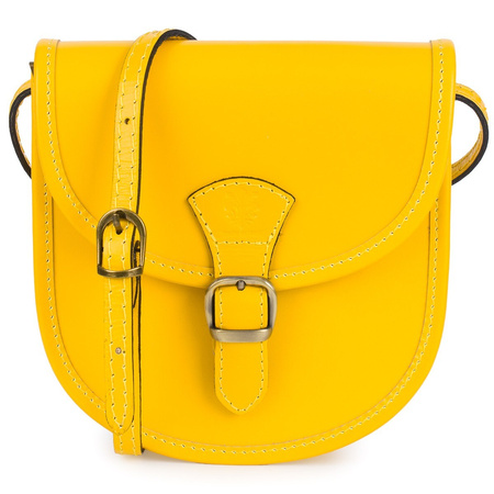 Żółta Beltimore Damska Skórzana Mała Torebka Listonoszka podkówka K68