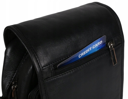 Kompaktowa skórzana listonoszka męska na ramię