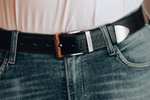 Beltimore męski skórzany pasek szeroki jeans czarny 524 czarny 95-110