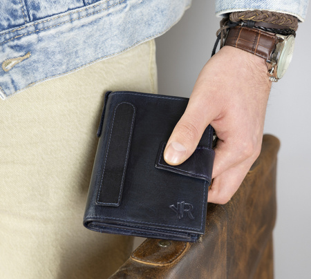 Skórzany portfel męski w stylu retro — Rovicky