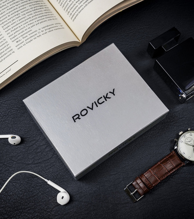 Skórzany portfel męski z ochroną kart RFID Protect — Rovicky
