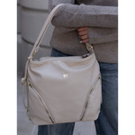 Beżowa torba damska duża na ramię. Plecak torebka 2w1