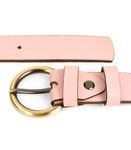 Beltimore skórzany damski pasek do spodni 3 cm różowy A69 różowy 80-95