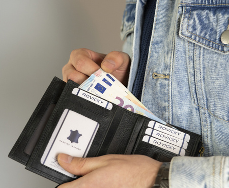 Skórzany portfel męski w stylu retro — Rovicky