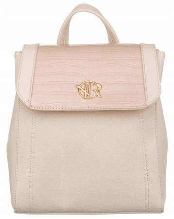 Mały plecak damski beżowy. Elegancki niczym torebka