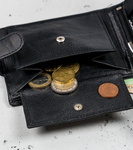 Duży, skórzany portfel męski poziomy z zapięciem, ochrona RFID — Cavaldi