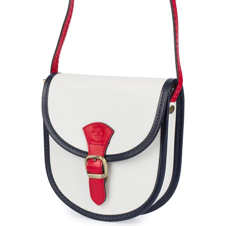 Tommy white Beltimore Damska Skórzana Mała Torebka Listonoszka podkówka K68