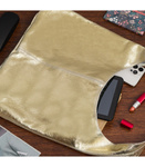 Duża Złota Torebka Skórzana Worek