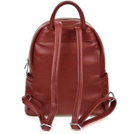 Skórzany PLECAK DAMSKI A4 Vera Pelle BORDOWY