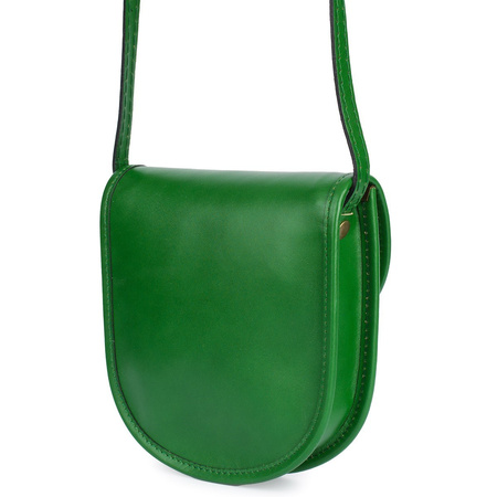 Malutka torebka damska ZIELONA skórzana listonoszka