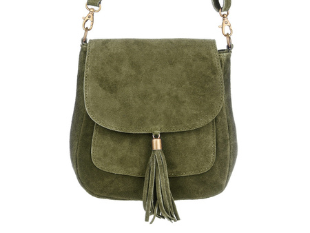 Piękna oliwkowa skórzana listonoszka Vera Pelle