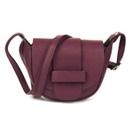 Burgund skórzana torebka listonoszka podkowa