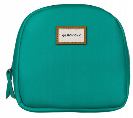 Damska kosmetyczka turkusowa w zestawie. Zamykane na suwak.