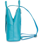 Niebieski damski plecak skórzany morski turkus miejski. Włoska skóra