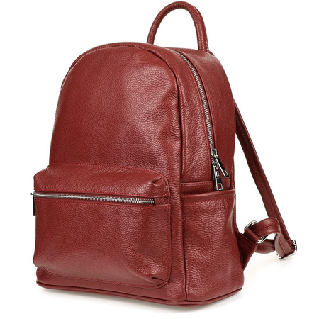Skórzany PLECAK DAMSKI A4 Vera Pelle BORDOWY