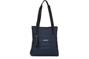 Granatowa pikowana torebka sportowa A4