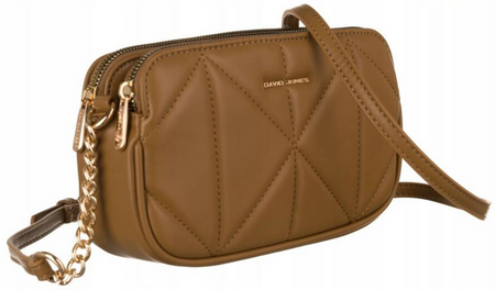 Stylowa mała torebka damska listonoszka eko skóra CAMELOWA. Pikowana.