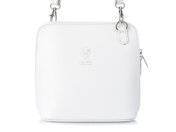Mała biała torebka damska listonoszka skórzana