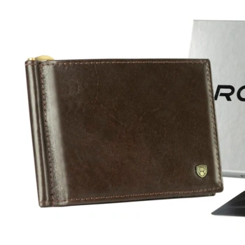 Skórzana banknotówka męska Rovicky portfel slim