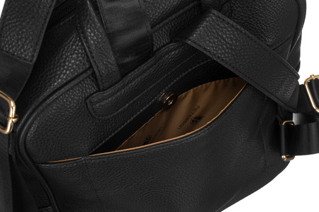 Czarny plecak damski miejski A4