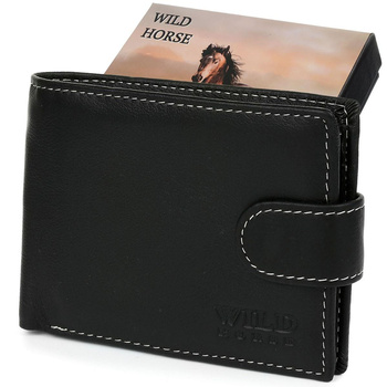 Portfel męski skórzany czarny duży Wild Horse RFiD I46