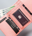 Portfel damski skórzany portmonetka na bigiel RFID