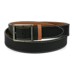 Dwustronny Pasek męski skórzany czarny/brązowy 100