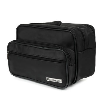 Czarna MĘSKA SASZETKA DO RĘKI WYKONANA Z POLSKIEJ SKÓRY NATURALNEJ POJEMNA Beltimore G44