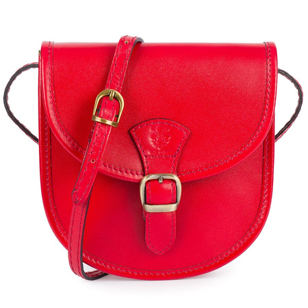 Malutka torebka damska skórzana listonoszka - czerwona