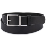 Czarny pasek damski skórzany. Srebrna klamra. 100 cm.