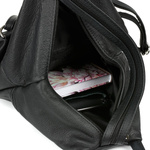 Czarny skórzany miejski plecak damski Beltimore