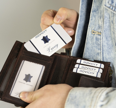 Skórzany portfel męski w stylu retro — Rovicky