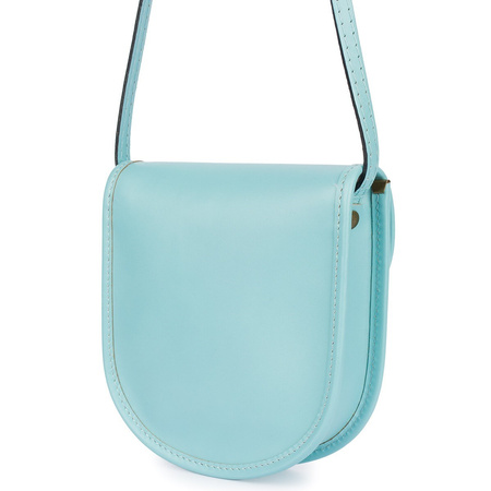 Błękitna Beltimore Damska Skórzana Mała Torebka Listonoszka podkówka K68