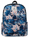 Kolorowy Plecak Duży A4 z kieszeniami. Niebieskie liście