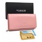 Piękny portfel damski Cavaldi® w kolorze granatowym skóra naturalna
