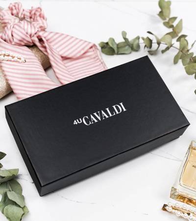 Piękny portfel damski Cavaldi® w kolorze granatowym skóra naturalna