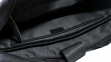 Solidna skórzana męska torba na laptopa czarna