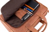 Solidna skórzana męska torba na laptopa koniakowa / jasnobrązowa